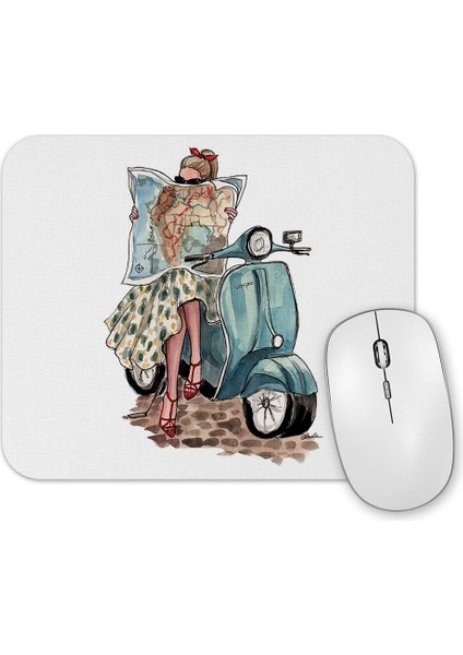 Vespa Travel Mouse Pad