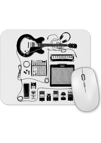 Gitar Amfi Gitarist Pedal Kedi Mouse Pad