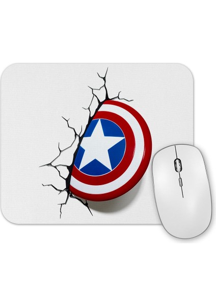 Baskı Dükkanı Captain America Shield Mouse Pad