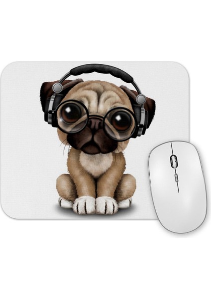 Muzik Pug Köpek Mouse Pad
