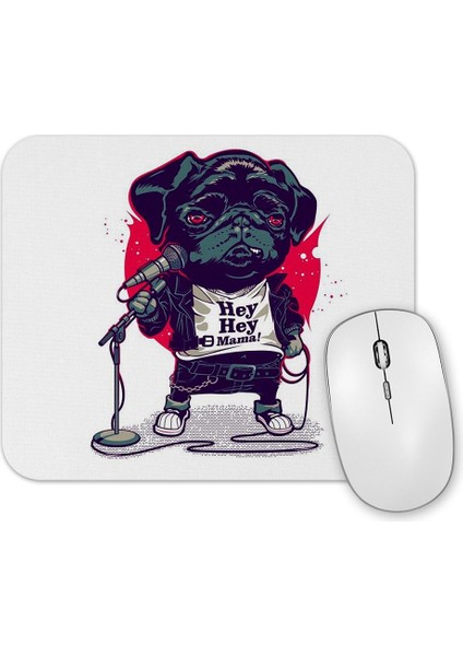 Black Dog Pug Köpek Mouse Pad