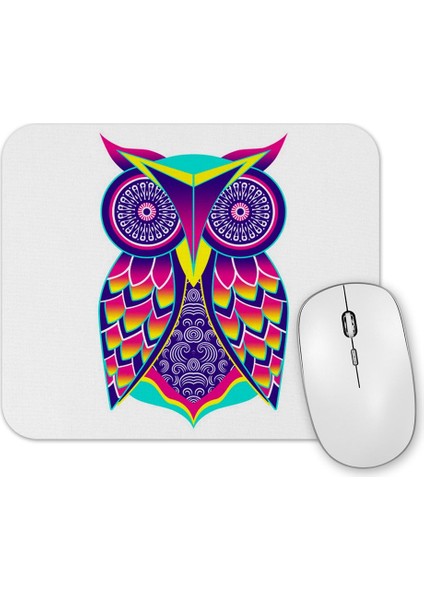Renkli Baykuş Mouse Pad