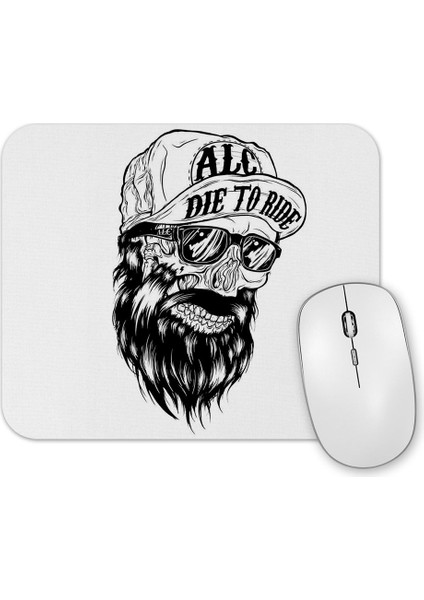 Beard Skull Mouse Pad