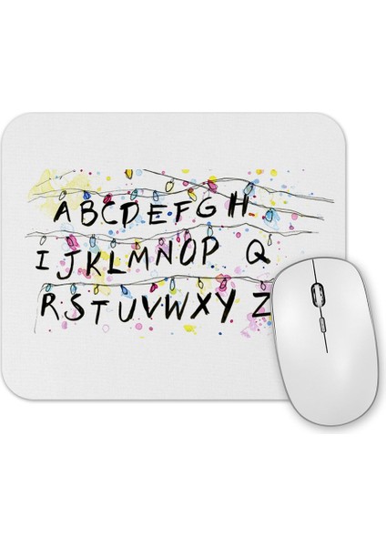 Stranger Things Alphabet Christmas Lights Mouse Pad
