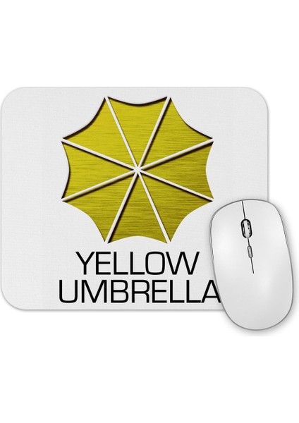 Yellow Umbrella Mouse Pad