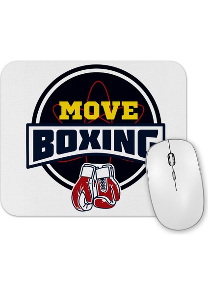 Move Boxing Logo Grande Cinza Mouse Pad