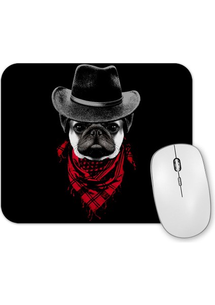 Kovboy Pug Köpek Mouse Pad