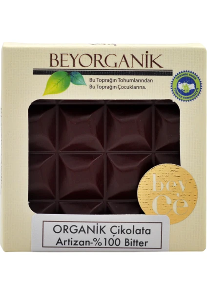 Organik Çikolata Artizan %100 Bitter 40gr