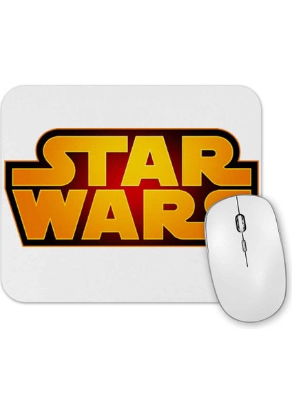 Star Wars Logo Beyaz Zemin Mouse Pad