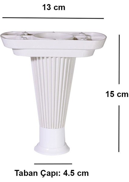 Mobilya Kanepe Koltuk Puf Sehpa Ünite Ayağı 15 cm Baza Ayak (Beyaz)