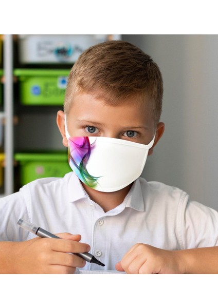 20 Adet Yıkanabilir Beyaz Çocuk Maske-10