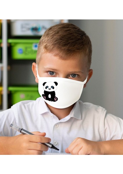 Yıkanabilir Beyaz Çocuk Maske-8