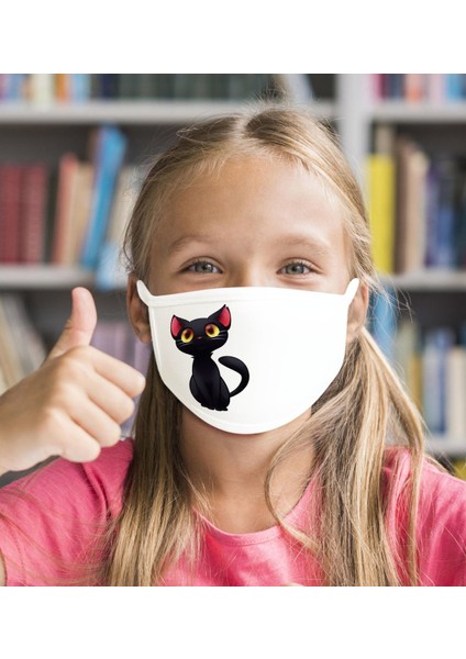 Yıkanabilir Beyaz Çocuk Maske-6