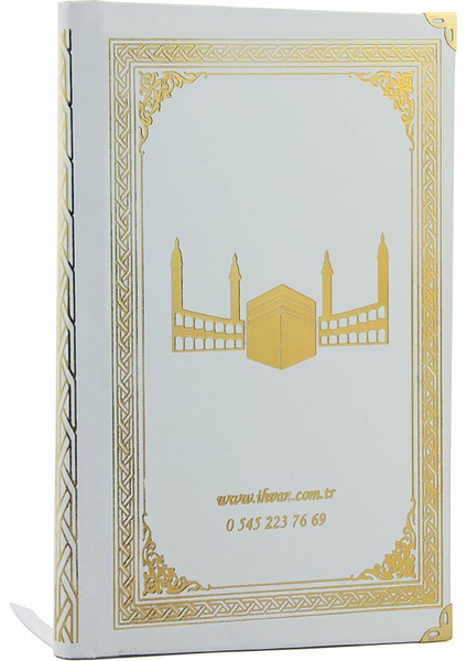 50 Adet - Isim Baskılı Ciltli Yasin Kitabı - Osmanlı Desenli - Orta Boy - 176 Sayfa - Beyaz Renk - Dini Hediyelik fiyatları