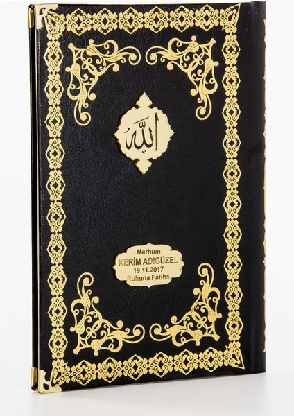 50 Adet - Ciltli Yasin Kitabı - Isme Özel Plakalı - Orta Boy - 176 Sayfa - Siyah Renk - Mevlüt Hediyeliği
