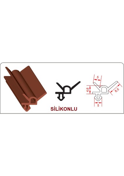 Silikonlu Pimapen Pvc Pencere Kapı Fitili/contası 25 Mt Gri