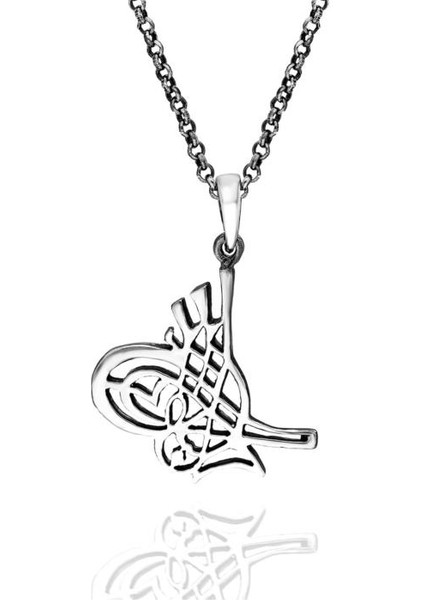 Osmanlı Tuğrası 925 Ayar Gümüş Kolye