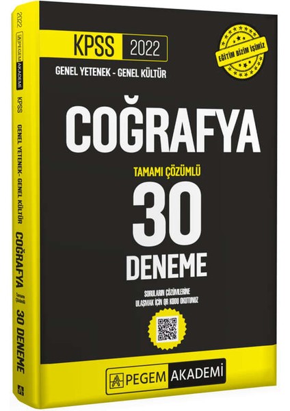 2022 KPSS Genel Yetenek - Genel Kültür Coğrafya 30 Deneme