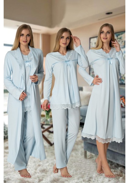 Pijama 4036 Lohusa Dörtlü Takım