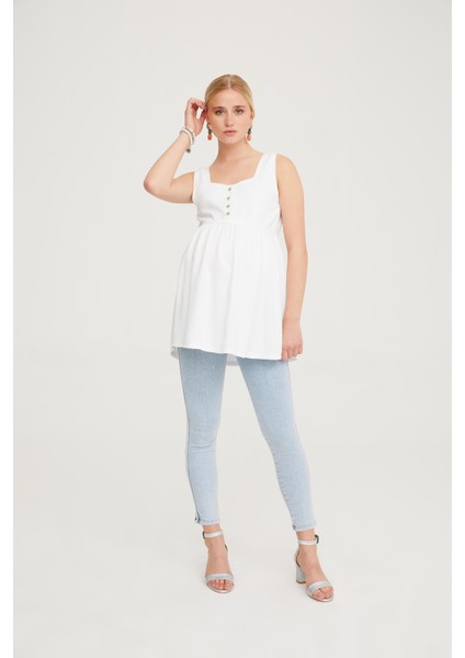 Hamile Beyaz Bluz Tunik 1075