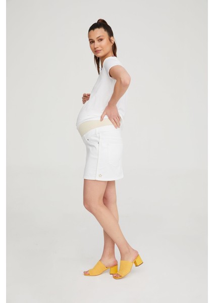 Hamile Likralı Etek Beyaz 1061 fiyatları