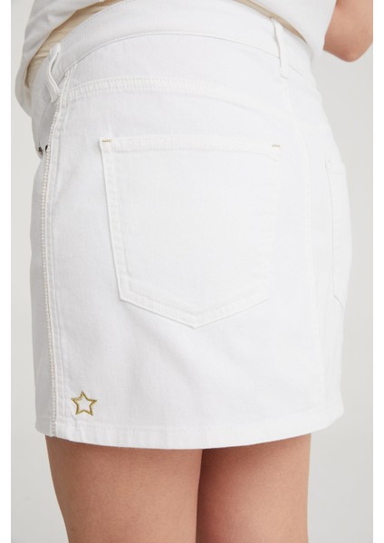 Hamile Likralı Etek Beyaz 1061 fırsatları