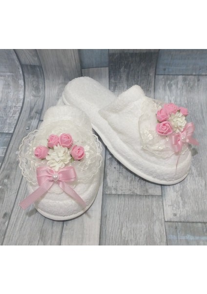 Lohusa Tacı ve Lohusa Terliği Güpürlü Pembe fiyatları