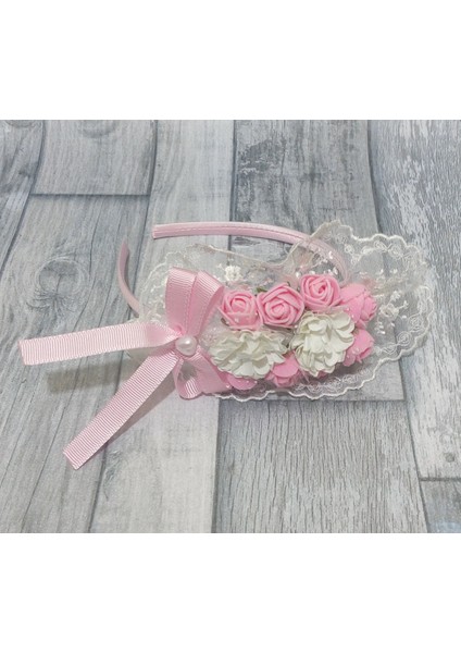 Lohusa Tacı ve Lohusa Terliği Güpürlü Pembe modelleri