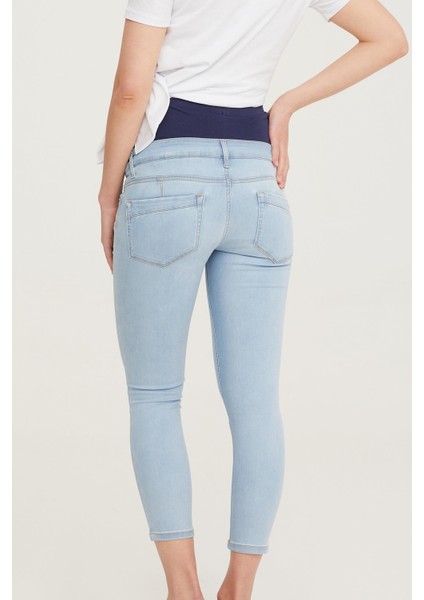 Hamile Skinny Jean Likralı Denim Pantolon Açık Mavi 1071 modelleri