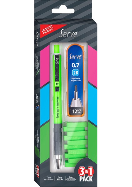 Steps Fosforlu Kalem Set 0.7 mm Yeşil 3'lü