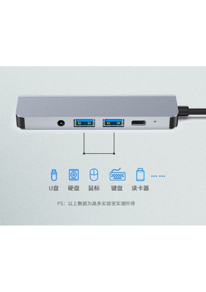 USB Type-C To HDMI 4K Audio Ses USB-C / 2xUSB 3.0 Hub Otg Adaptör Çevirici Dönüştürücü Kablo 5 In 1