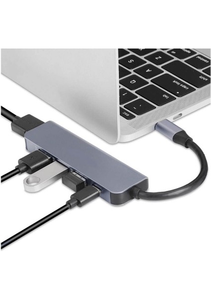 USB Type C 3.1 To HDMI USB-C / 3x USB 3.0 Hub Çevirici Adaptör