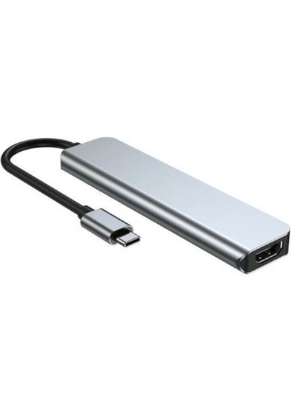 6 In 1 Type C To HDMI / 2 USB 3.0, USB-C PD, SD TF Çevirici Kablo