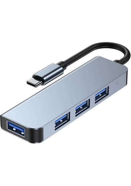 Type-C 4 Port USB 3.0 Hub USB-C Alüminyum Gövde Çoklayıcı