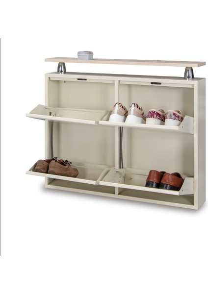 Kaser Metal Krem Ayakkabılık 2+2