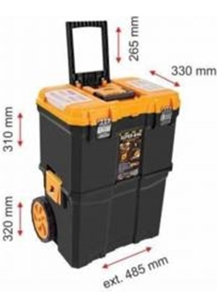 5039 Çift Katlı Mobil Takım Çantası Tekerlekli