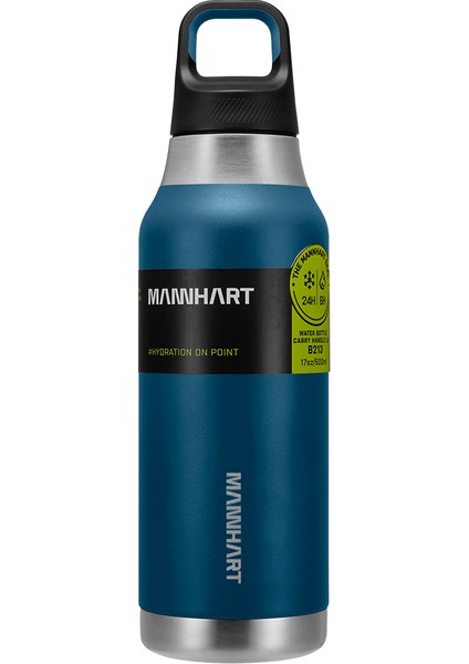 Mannhart By Spigen B213 Sızdırmaz Vakumlu Çift Katmanlı Travel Mug Paslanmaz Çelik Termos 500 ml Hot 6h / Cold 24H Blue-Very - AHP00352