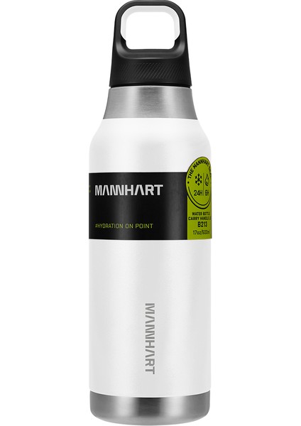 Mannhart By Spigen B213 Sızdırmaz Vakumlu Çift Katmanlı Travel Mug Paslanmaz Çelik Termos 500 ml Hot 6h / Cold 24H White - AHP00351