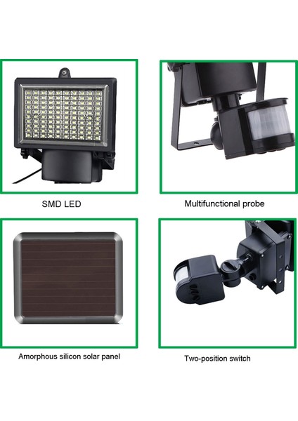 100LED Güneş Duvar Işıkları Su Geçirmez (Yurt Dışından)