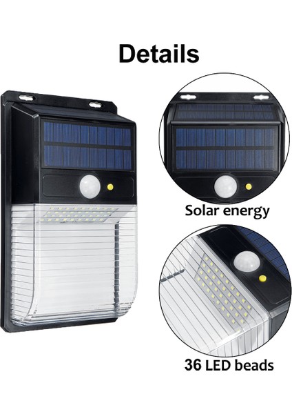36LED Suya Dayanıklı LED Solar Lamba (Yurt Dışından)