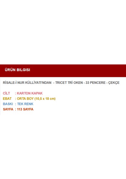 Otuzüç Pencere (Çekçe) fiyatları