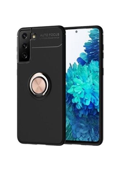 Galaxy S21 Kılıf Yüzüklü Standlı Kamera Korumalı Ravel Kılıf