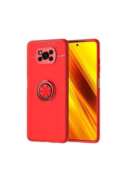 Xiaomi Poco X3 Kılıf Stantlı Yüzüklü Halkalı Manyetik Kılıf