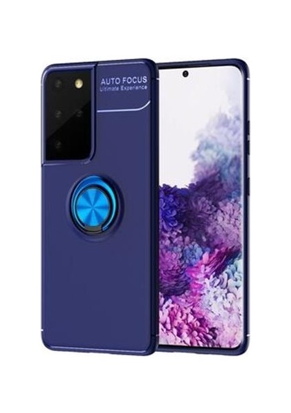 Galaxy S21 Ultra Kılıf Yüzüklü Standlı Kamera Korumalı Kılıf