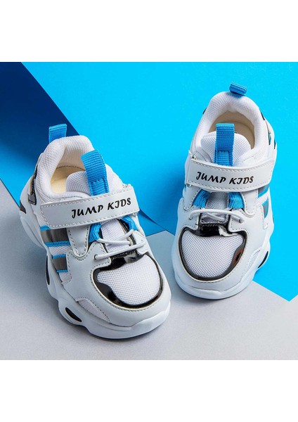 26056 Beyaz - Mavi - Siyah Uniseks Çocuk Günlük Rahat Yürüyüş Sneaker Spor Ayakkabı fırsatları