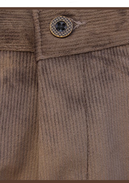 Erkek Kahverengi Kışlık Kadife Ince Fitilli Içi Yünlü Yandan Cepli Klasik Kesim Pantolon fiyatları