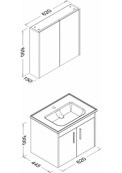 Gama 65 cm Banyo Dolabı - Beyaz