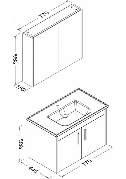 Gama 80 cm Banyo Dolabı - Beyaz