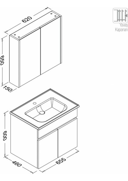 Trio Banyo Dolabı 65 cm - Amalfi fiyatları