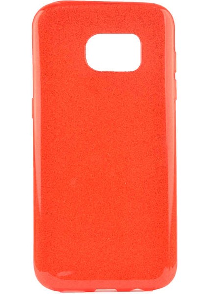 - Samsung Galaxy S7 Edge - Kılıf Simli Koruyucu Shining Silikon - Kırmızı - T3494